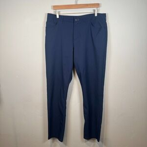 Public Rec Pants Classic Khaki Navy Everyday Straight‎ 5 Pocket Chino Mens 38x34